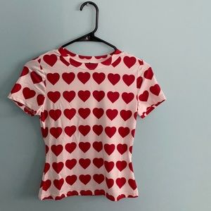 Fitted Red Heart Top